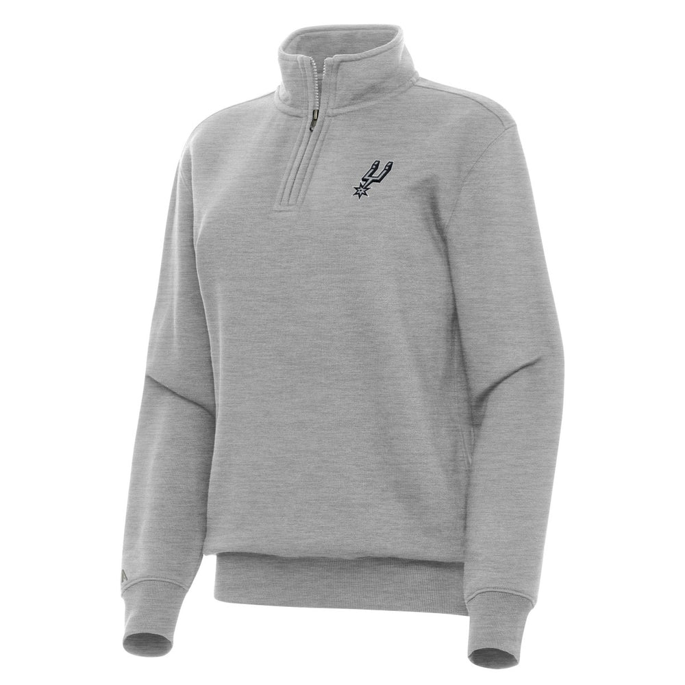 San Antonio Spurs Antigua Women's Victory Quarter-Zip Sweatshirt Heather Gray