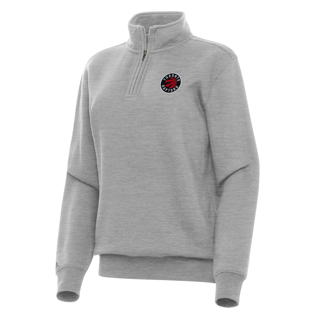Toronto Raptors Antigua Women's Victory Quarter-Zip Sweatshirt Heather Gray
