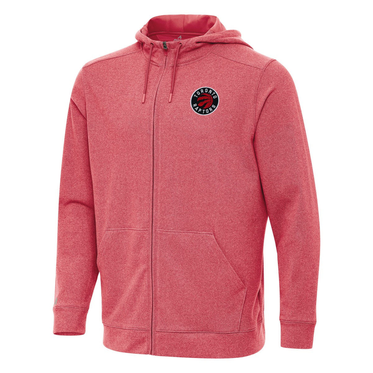 Toronto Raptors Antigua Effortless Full-Zip Hoodie Jacket Heather Red