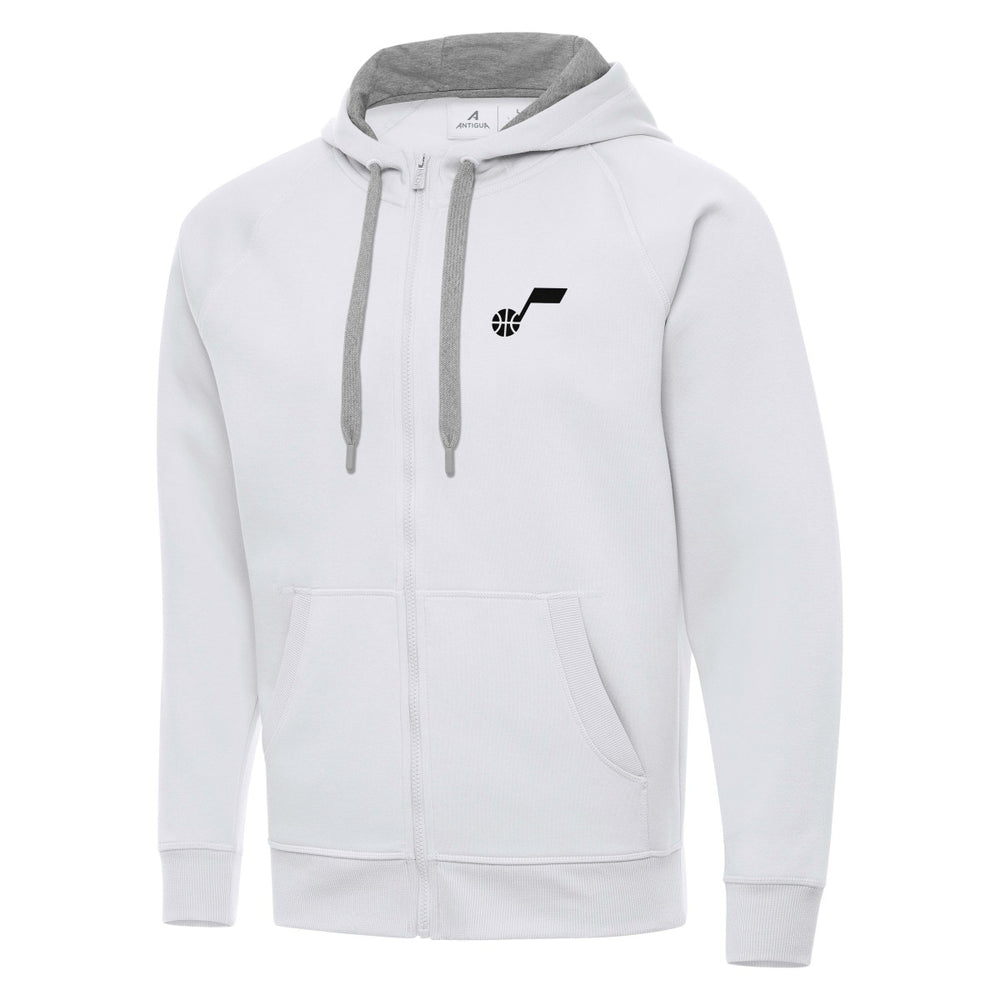 Utah Jazz Antigua Big & Tall Victory Full-Zip Hoodie Jacket White