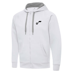 Utah Jazz Antigua Big & Tall Victory Full-Zip Hoodie Jacket White