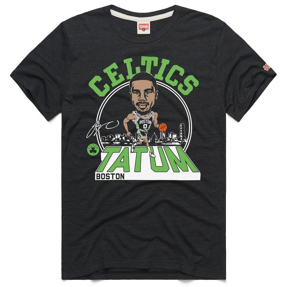 Jayson Tatum Boston Celtics Homage Unisex 2024/25 City Edition Caricature Tri-Blend T-Shirt Charcoal