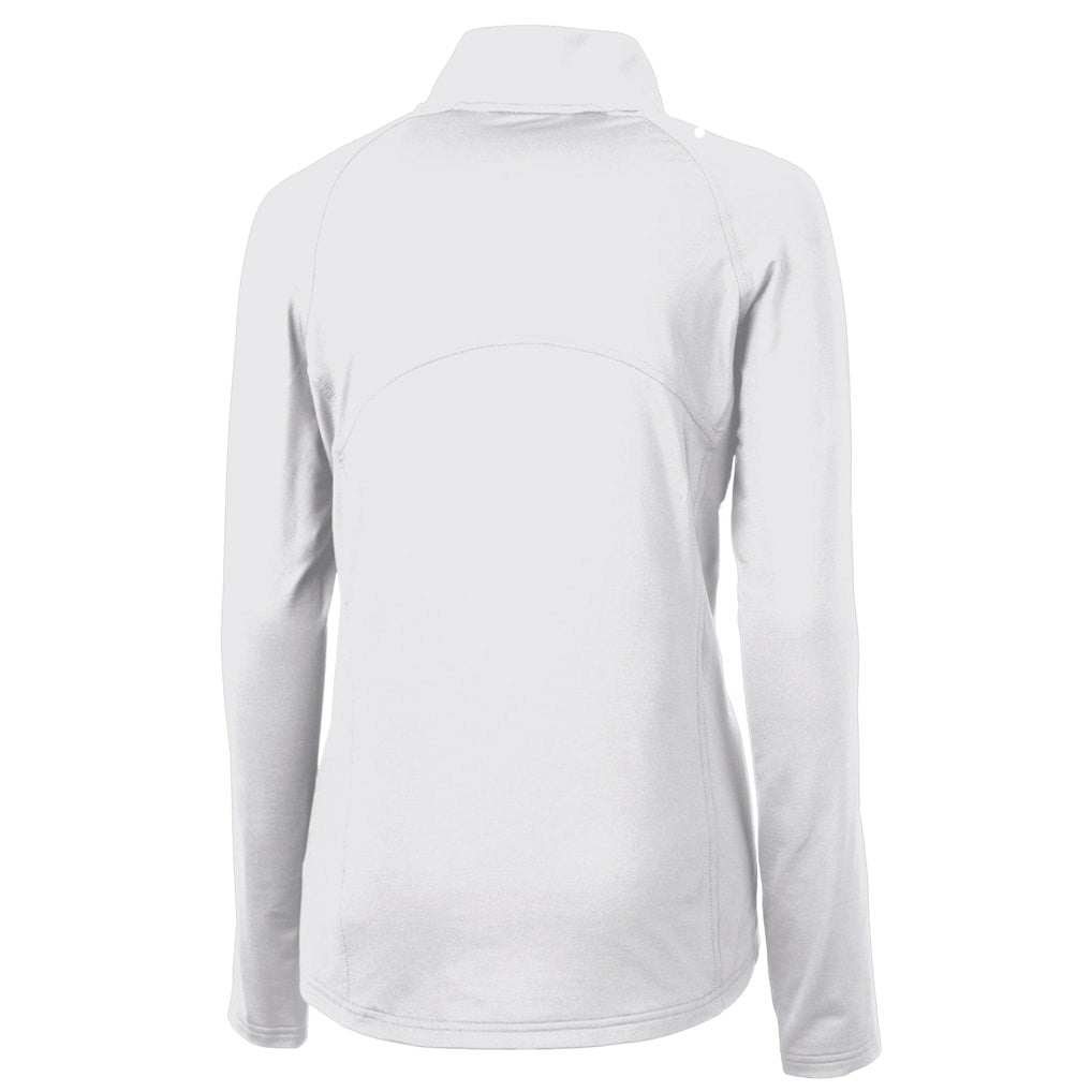 Cleveland Browns Cutter & Buck Women's Adapt Eco Knit Stretch Recycled Half-Zip Pullover Top White
