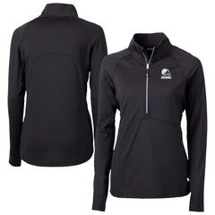 Cleveland Browns Cutter & Buck Women's Adapt Eco Knit Stretch Recycled Half-Zip Pullover Top Black