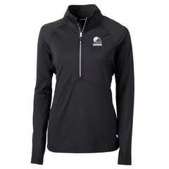 Cleveland Browns Cutter & Buck Women's Adapt Eco Knit Stretch Recycled Half-Zip Pullover Top Black