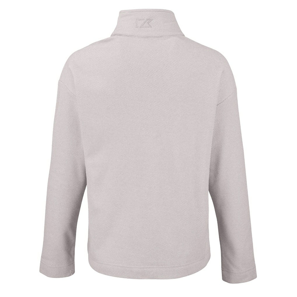 Cleveland Browns Cutter & Buck Women's Hunts Point Eco Textured Fleece Recycled Quarter-Snap Pullover Gray