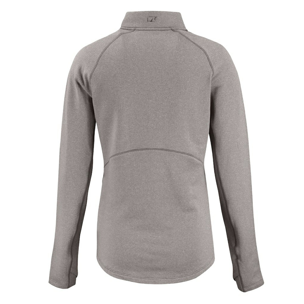 Cleveland Browns Cutter & Buck Women's Peshastin Eco Fleece Recycled Half-Zip Pullover Top Heather Gray