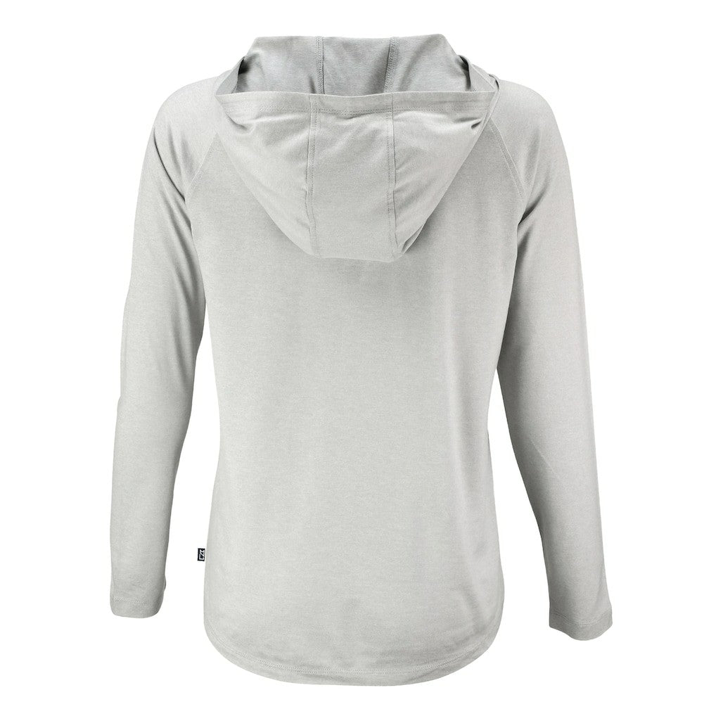 Cleveland Browns Cutter & Buck Women's Coastline Epic Comfort Eco Recycled Quarter-Snap Long Sleeve Hoodie T-Shirt Gray