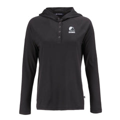Cleveland Browns Cutter & Buck Women's Coastline Epic Comfort Eco Recycled Quarter-Snap Long Sleeve Hoodie T-Shirt Black