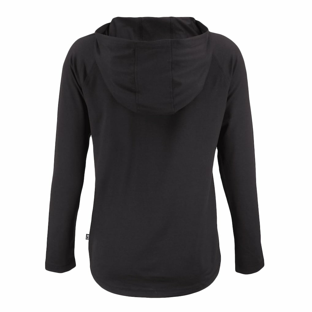 Cleveland Browns Cutter & Buck Women's Coastline Epic Comfort Eco Recycled Quarter-Snap Long Sleeve Hoodie T-Shirt Black