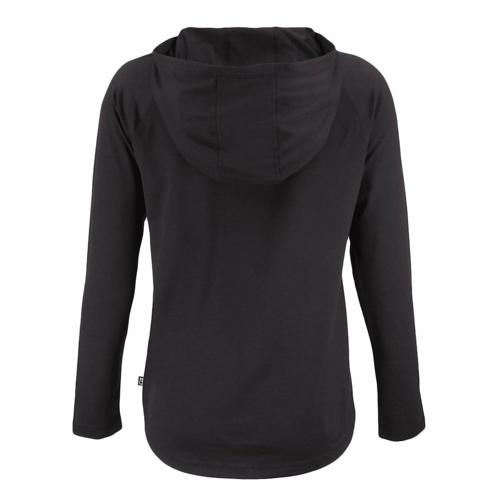 Cleveland Browns Cutter & Buck Women's Coastline Epic Comfort Eco Recycled Quarter-Snap Long Sleeve Hoodie T-Shirt Black