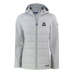 Cleveland Browns Cutter & Buck Women's Evoke Hybrid Eco Softshell Recycled Full-Zip Hooded Jacket Gray