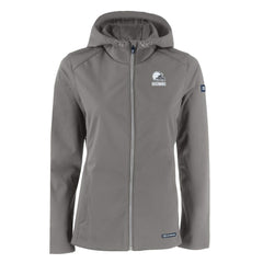 Cleveland Browns Cutter & Buck Women's Evoke Eco Softshell Recycled Full-Zip Hoodie Jacket Gray