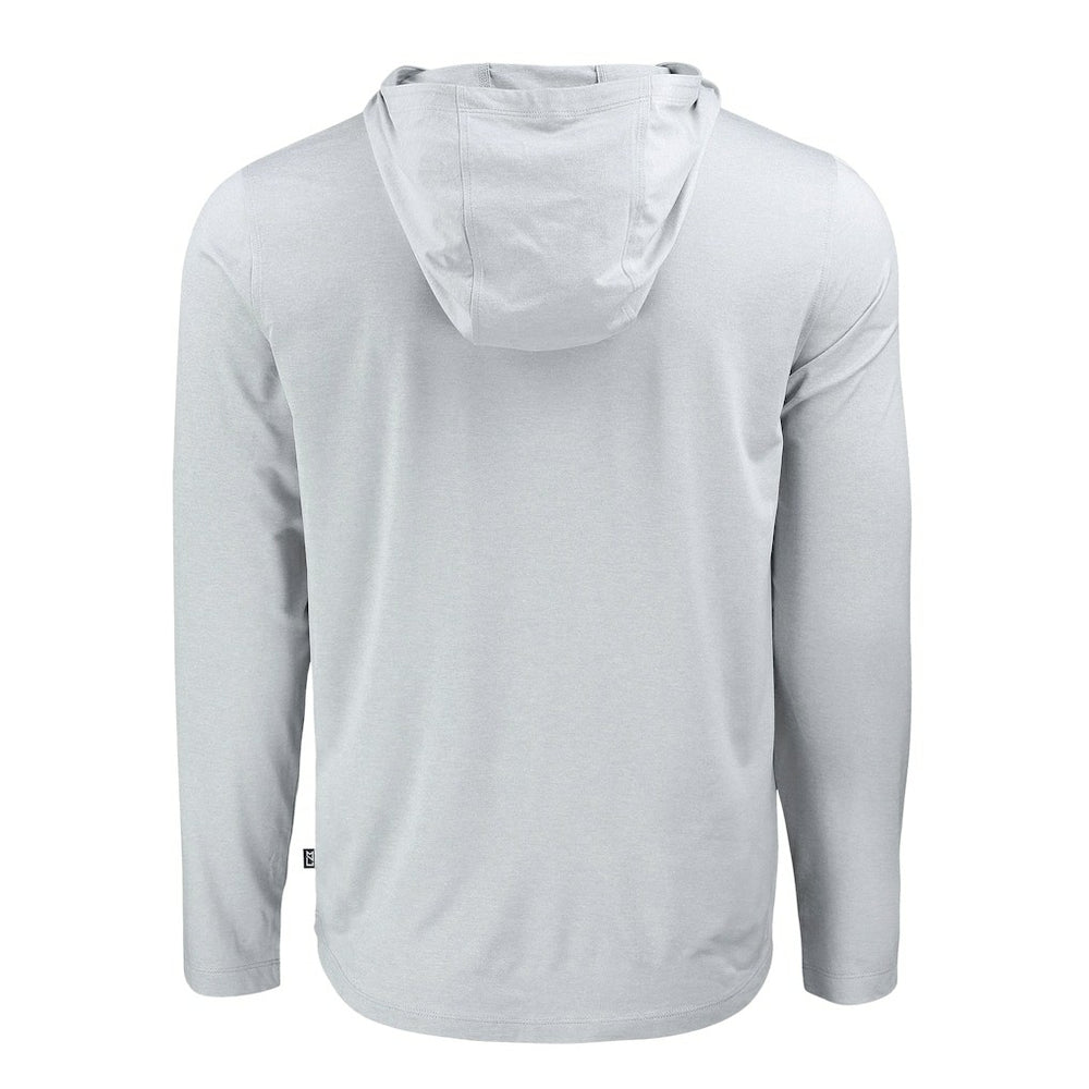 Cleveland Browns Cutter & Buck Coastline Epic Comfort Eco Recycled Long Sleeve Hooded T-Shirt Gray