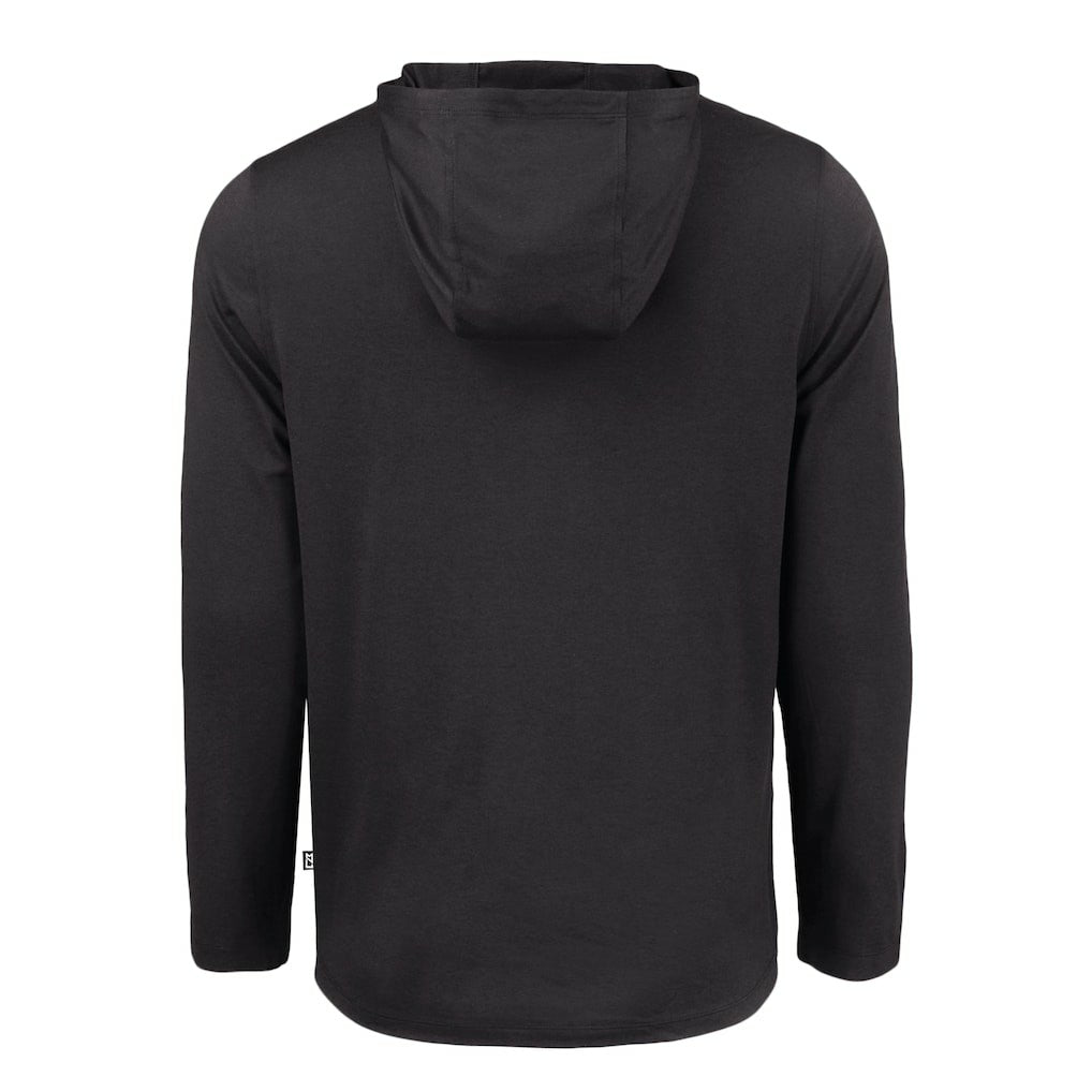 Cleveland Browns Cutter & Buck Coastline Epic Comfort Eco Recycled Long Sleeve Hooded T-Shirt Black