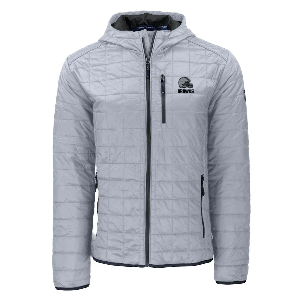 Cleveland Browns Cutter & Buck Rainier Primaloft Eco Full-Zip Hooded Jacket Gray