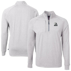 Cleveland Browns Cutter & Buck Big & Tall Adapt Eco Knit Quarter-Zip Top Heather Gray