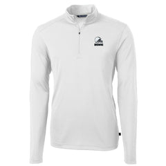 Cleveland Browns Cutter & Buck Big & Tall Virtue Eco Pique Recycled Quarter-Zip Pullover Top White