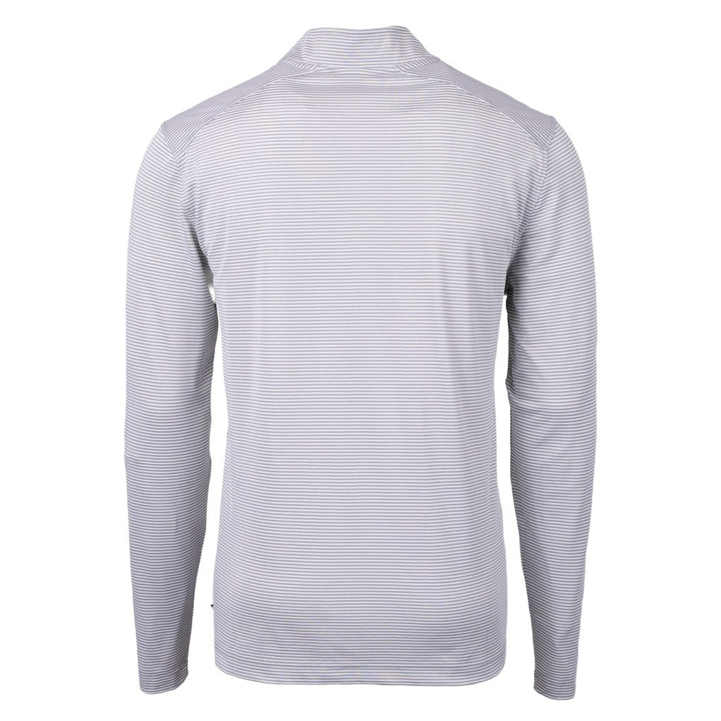 Cleveland Browns Cutter & Buck Big & Tall Virtue Eco Pique Micro Stripe Recycled Quarter-Zip Pullover Top Gray