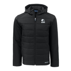 Cleveland Browns Cutter & Buck Big & Tall Evoke Hybrid Eco Softshell Recycled Full-Zip Hooded Jacket Black