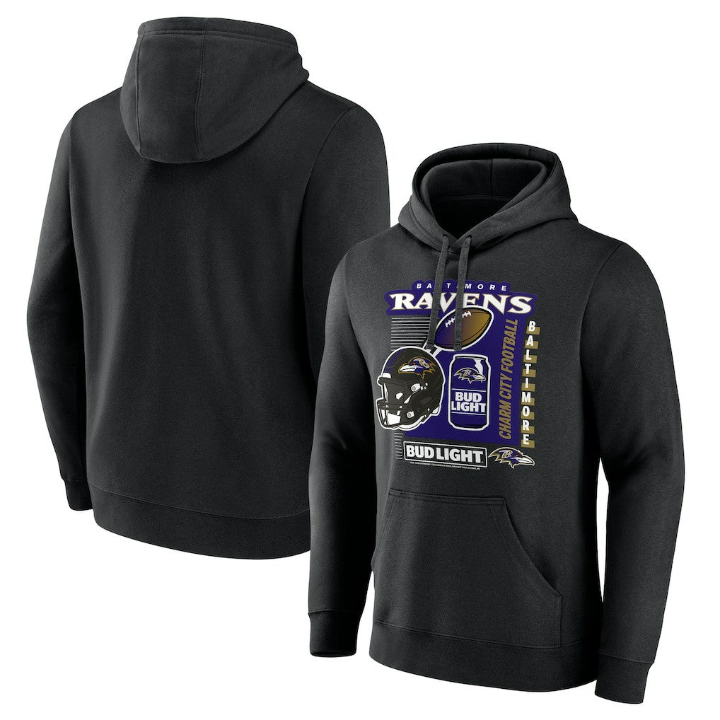 Baltimore Ravens Bud Light Pullover Hoodie Black