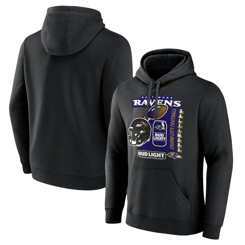 Baltimore Ravens Bud Light Pullover Hoodie Black