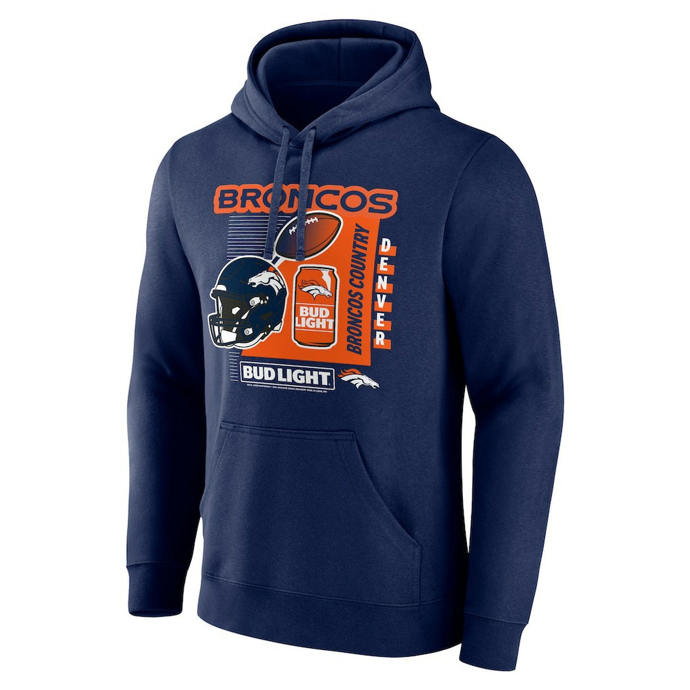 Denver Broncos Bud Light Pullover Hoodie Navy