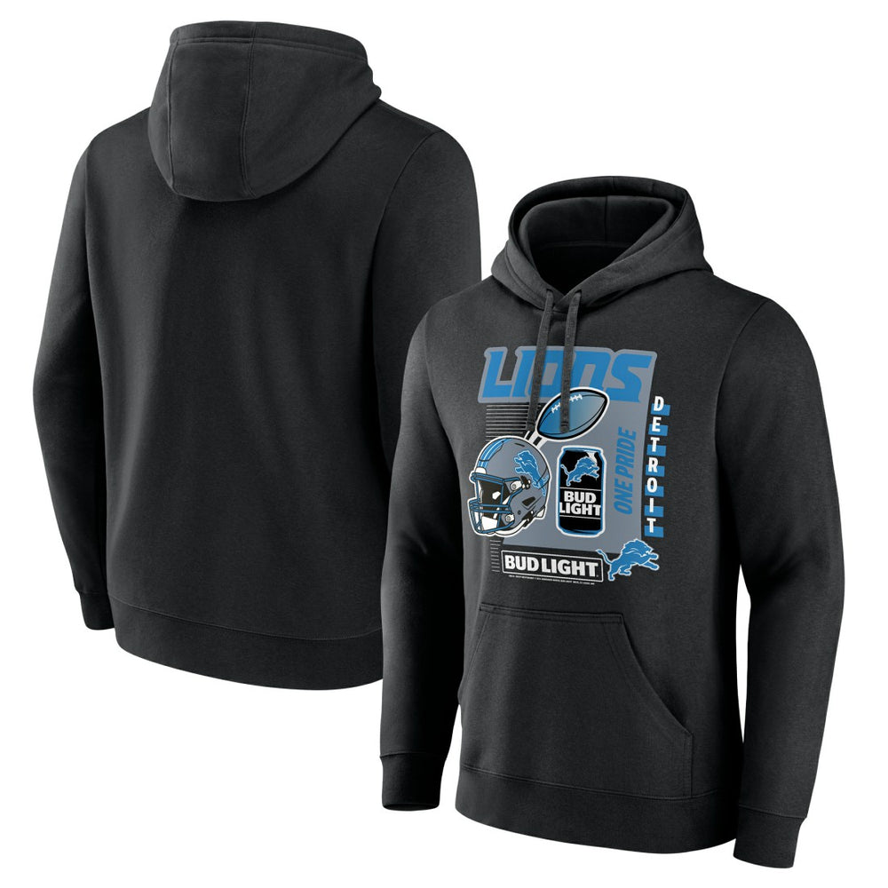 Detroit Lions Bud Light Pullover Hoodie Black