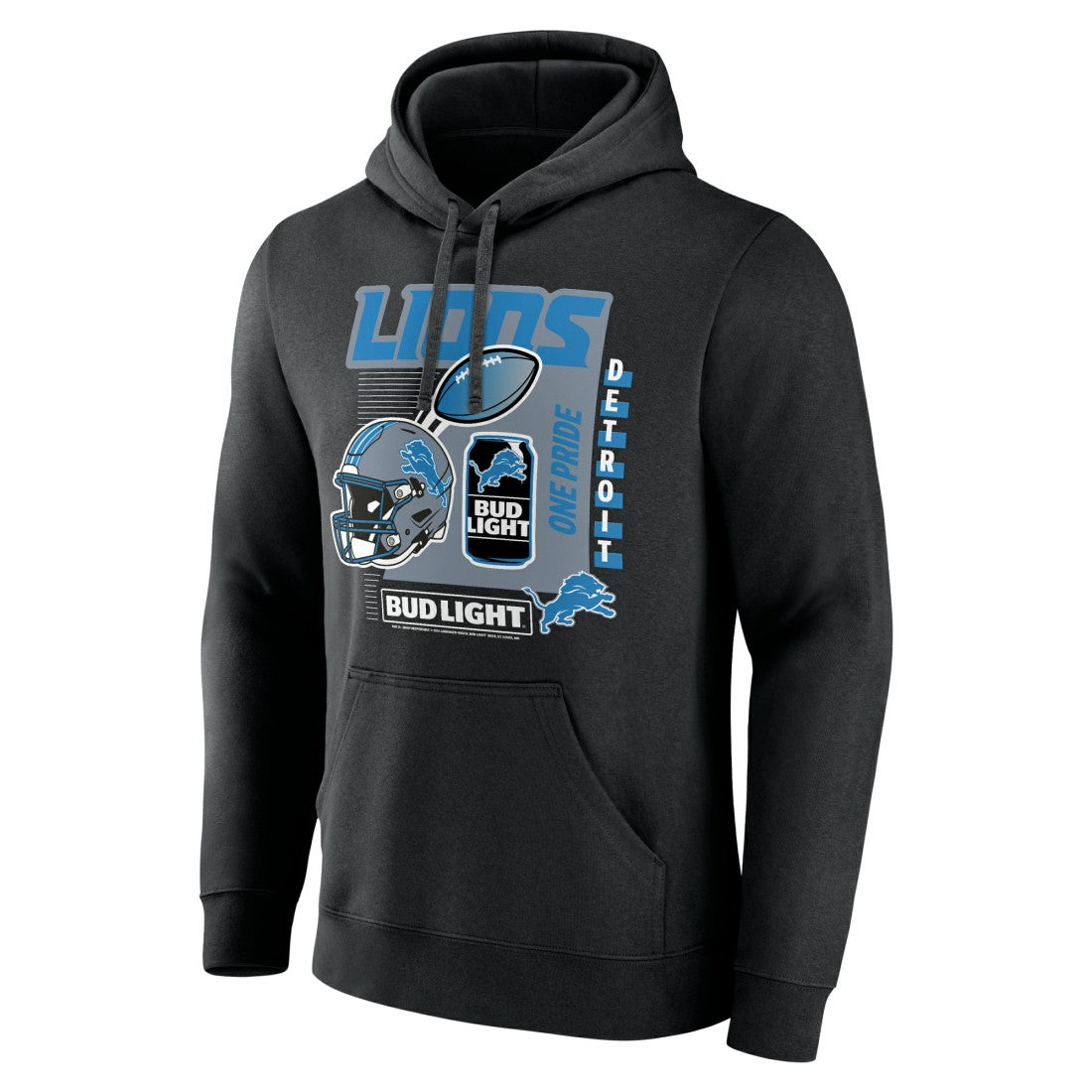 Detroit Lions Bud Light Pullover Hoodie Black