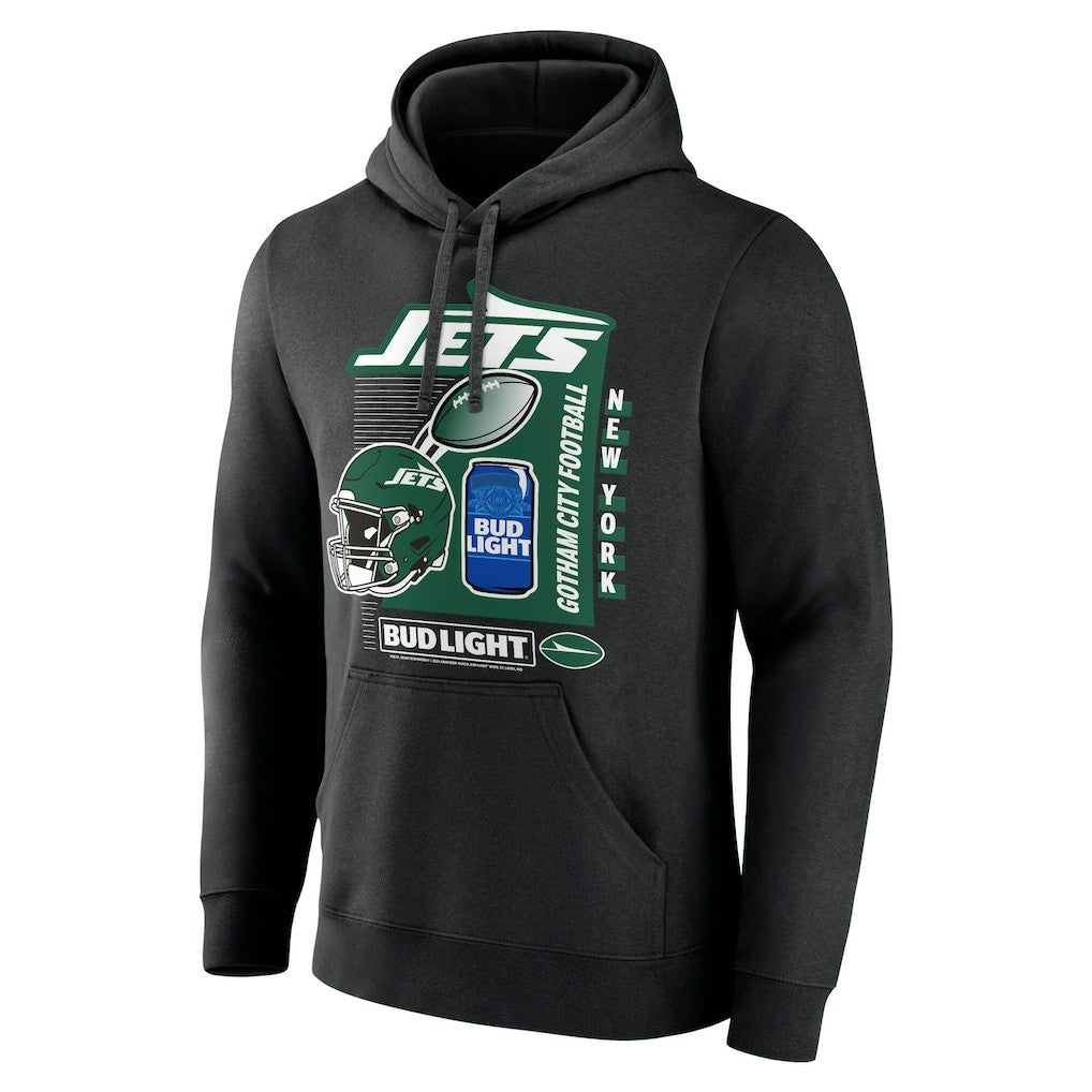 New York Jets Bud Light Pullover Hoodie Black
