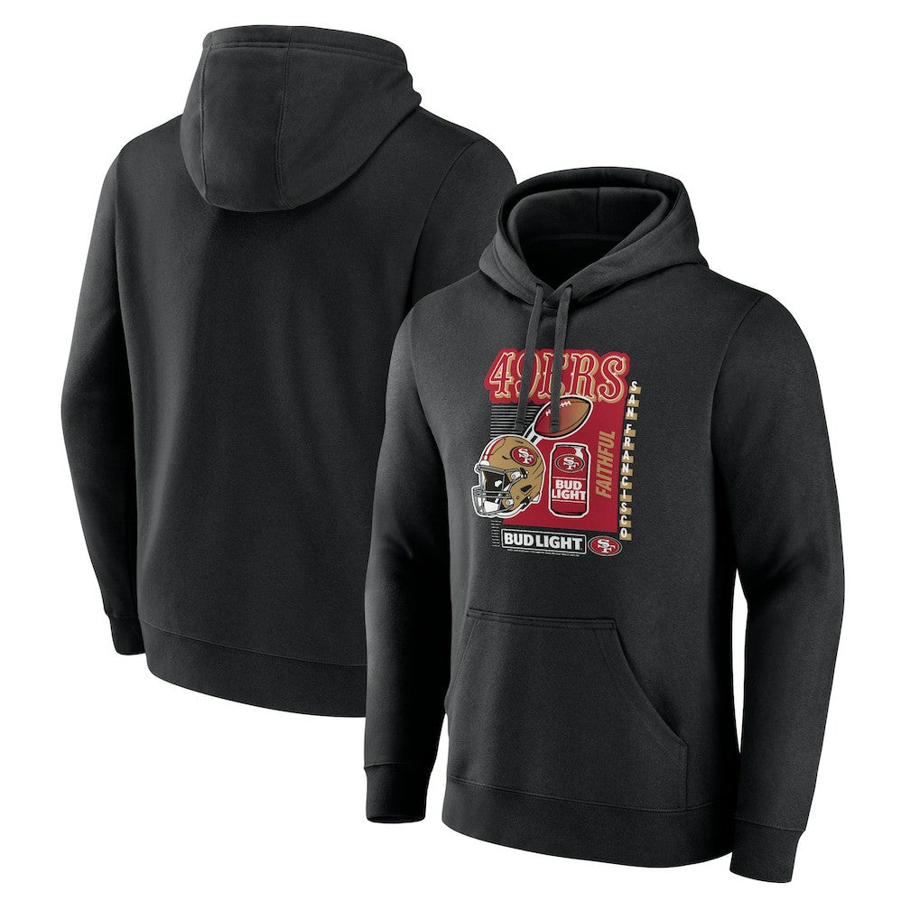 San Francisco 49ers Bud Light Pullover Hoodie Black