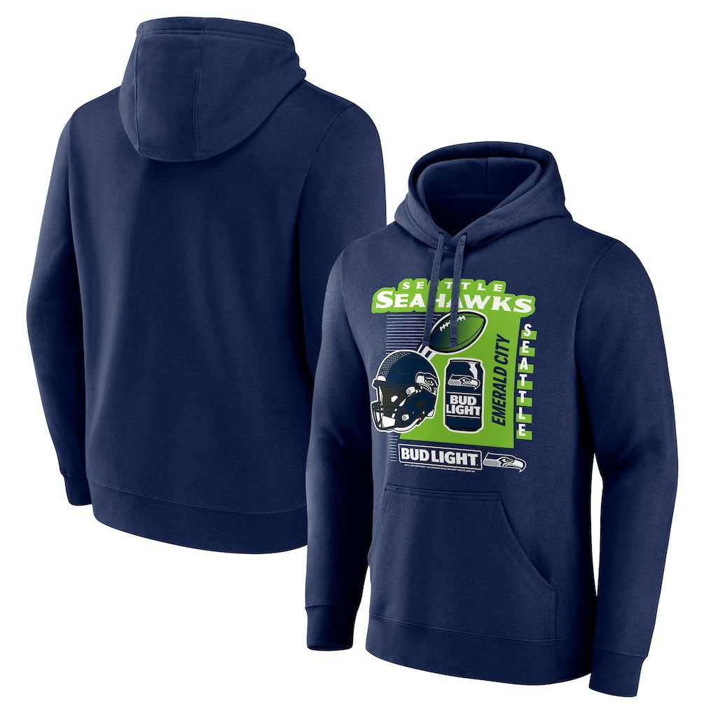 Seattle Seahawks Bud Light Pullover Hoodie Navy