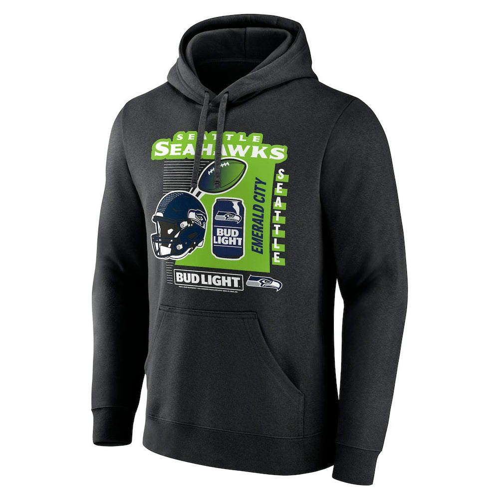 Seattle Seahawks Bud Light Pullover Hoodie Black
