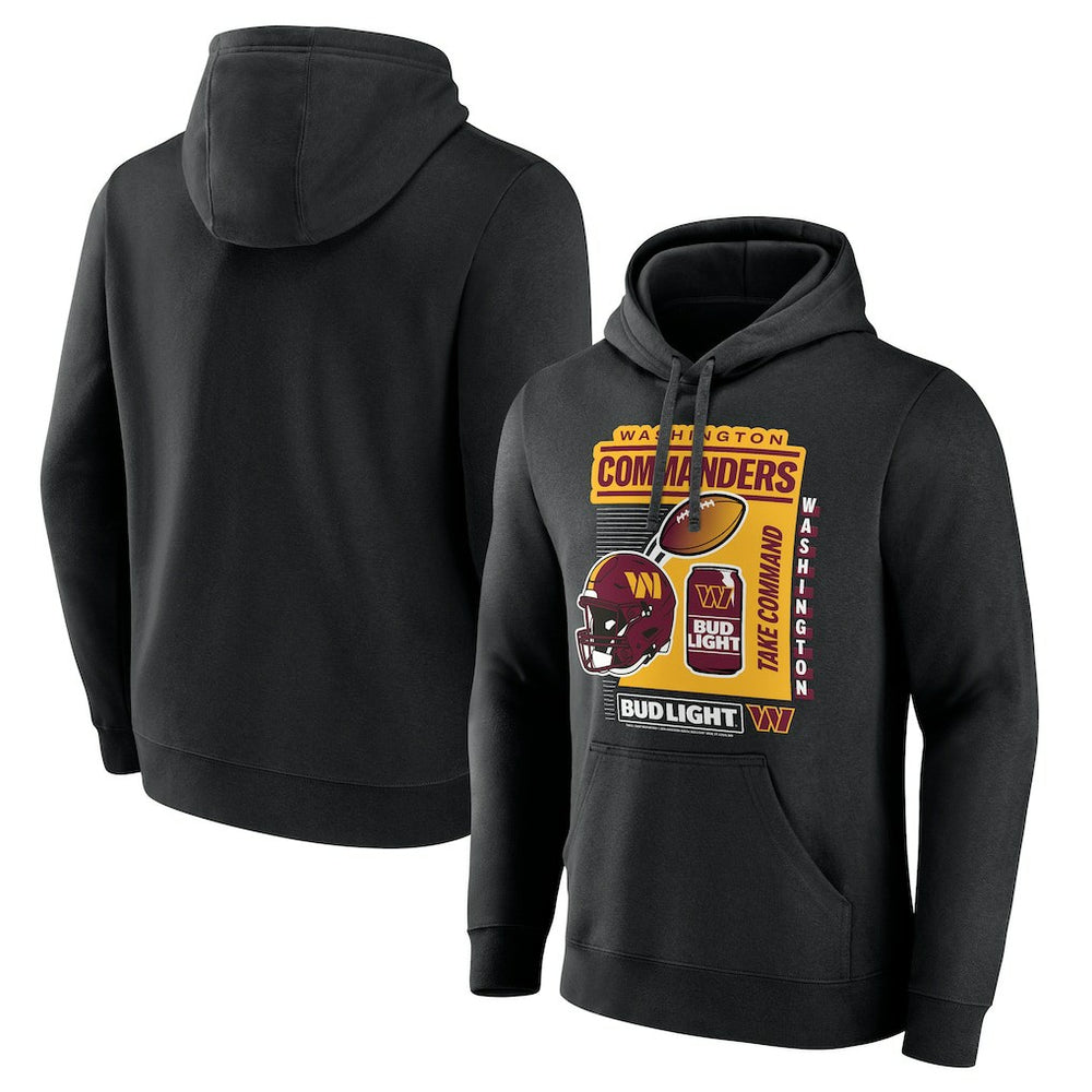 Washington Commanders Bud Light Pullover Hoodie Black