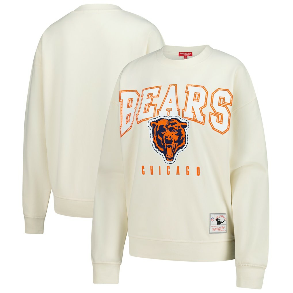 Chicago Bears Women's Fandom Fleece Pullover Sweatshirt Cream