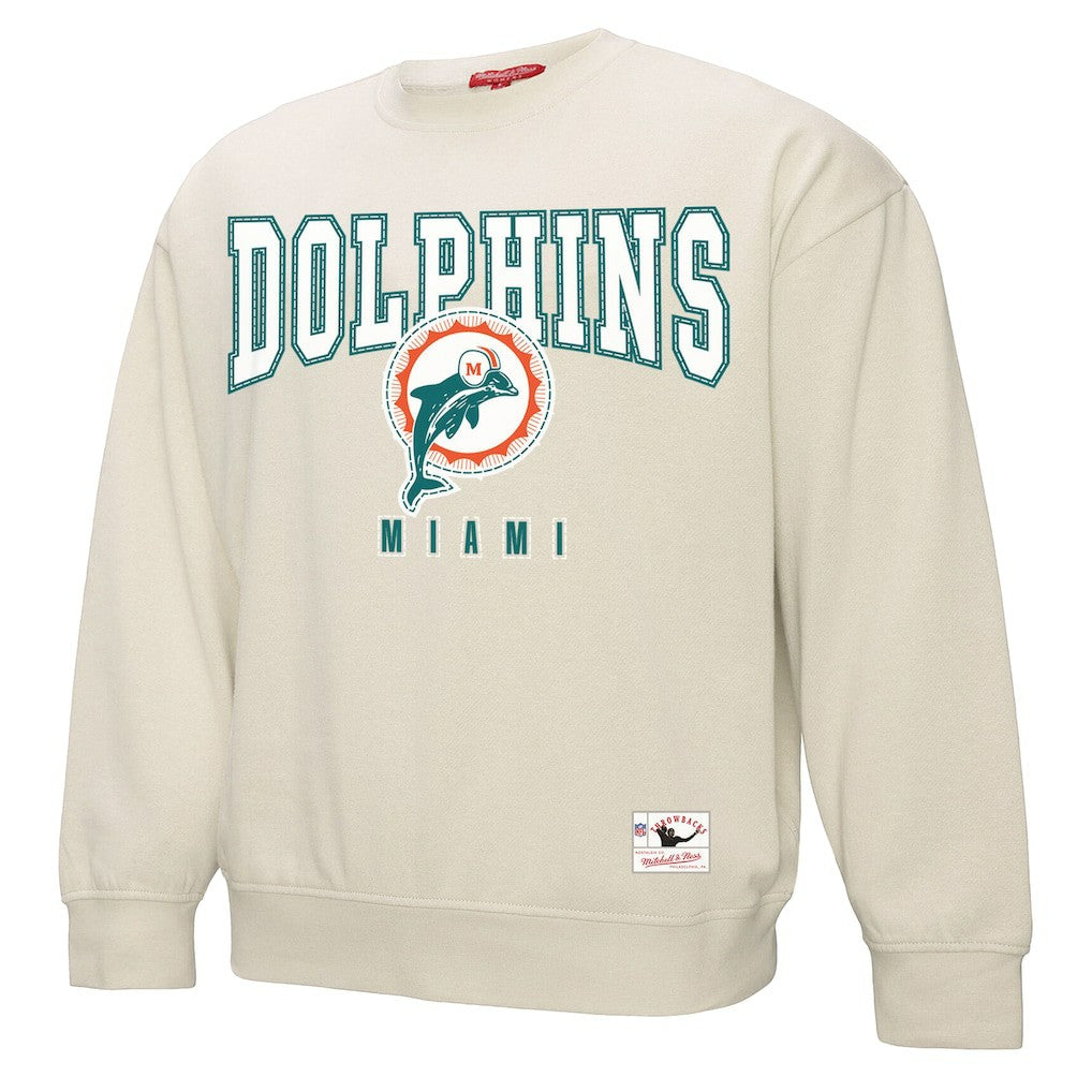Miami Dolphins Women's Fandom Fleece Pullover Sweatshirt Cream