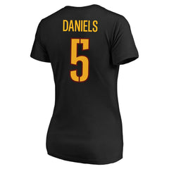 Jayden Daniels Washington Commanders Women's Plus Size Fair Catch Name & Number Scoop Neck T-Shirt Black