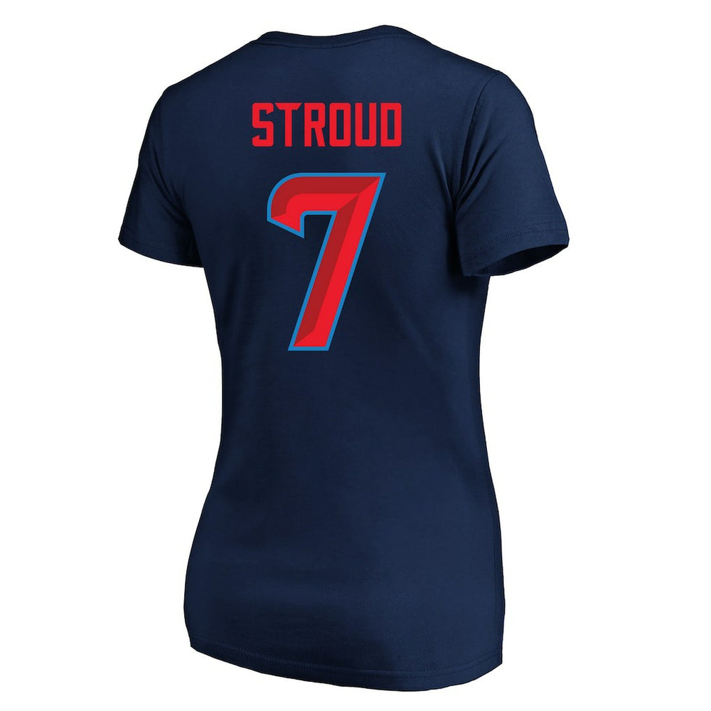 C.J. Stroud Houston Texans Women's Plus Size Fair Catch Name & Number Scoop Neck T-Shirt Navy