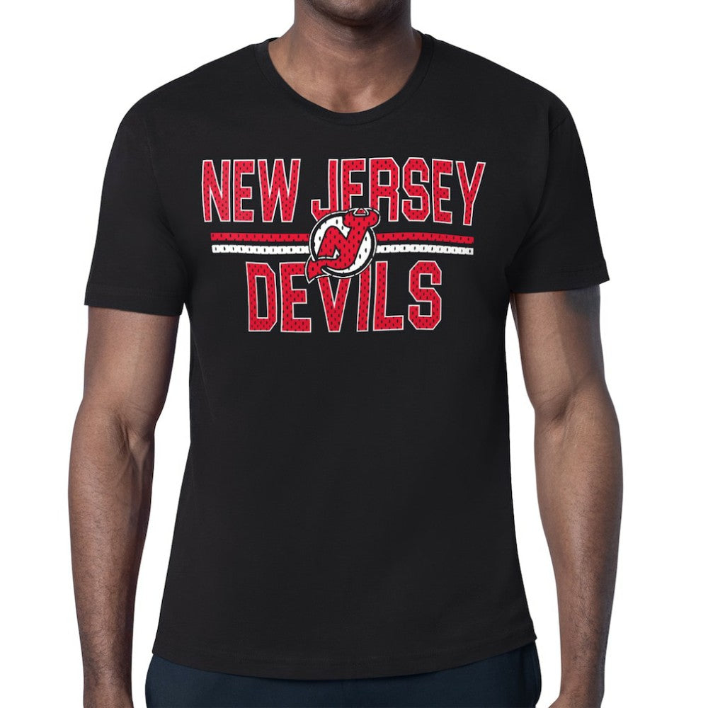 NHL New Jersey Devils Starter Mesh Look Team Name T-Shirt - Black