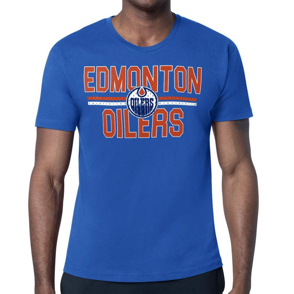 NHL Edmonton Oilers Starter Mesh Look Team Name T-Shirt - Royal