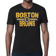 NHL Boston Bruins Starter Mesh Look Team Name T-Shirt - Black