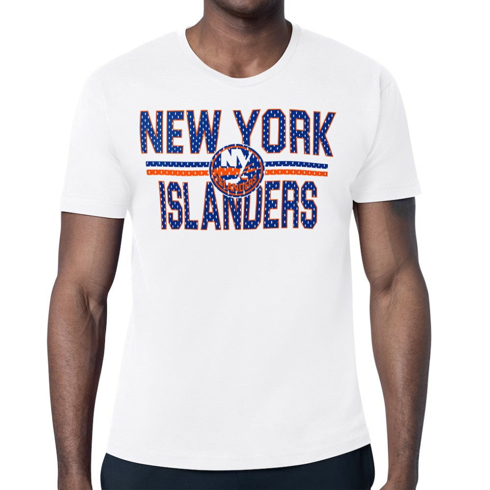 NHL New York Islanders Starter Mesh Look Team Name T-Shirt - White