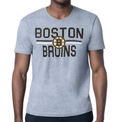 NHL Boston Bruins Starter Mesh Look Team Name T-Shirt - Heather Gray