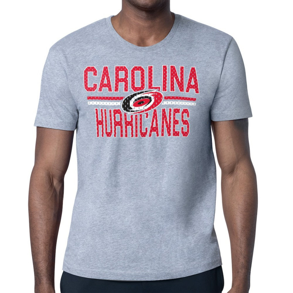 NHL Carolina Hurricanes Starter Mesh Look Team Name T-Shirt - Heather Gray