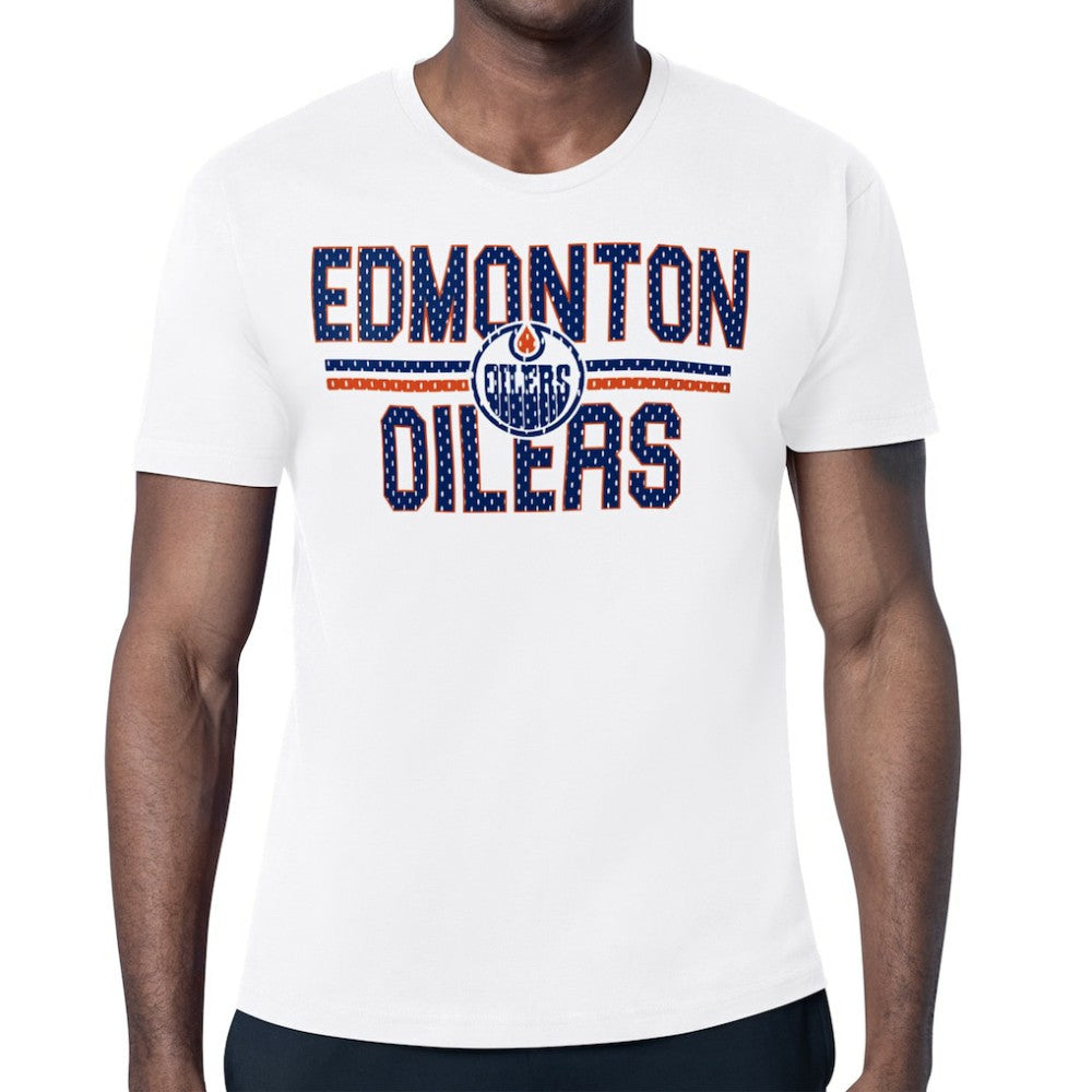 NHL Edmonton Oilers Starter Mesh Look Team Name T-Shirt - White