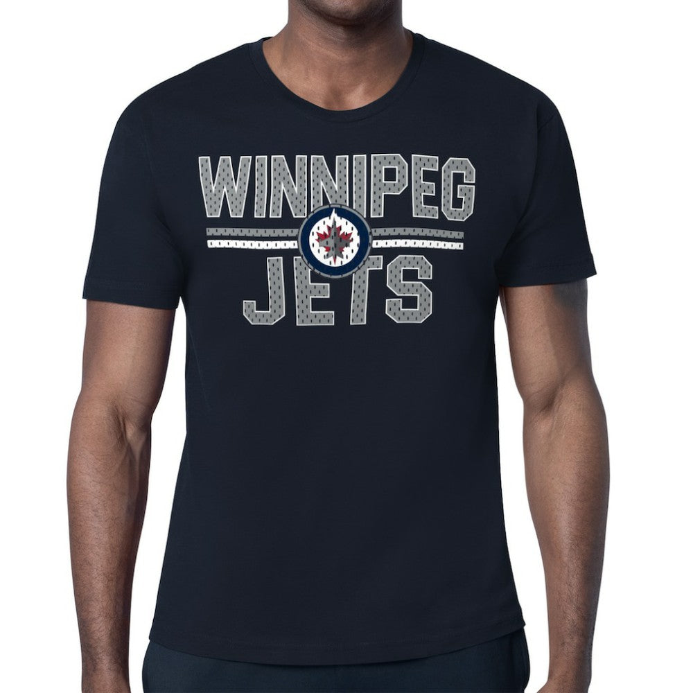 NHL Winnipeg Jets Starter Mesh Look Team Name T-Shirt - Navy