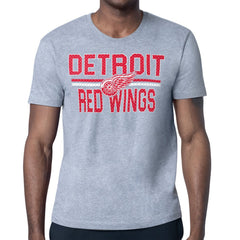 NHL Detroit Red Wings Starter Mesh Look Team Name T-Shirt - Heather Gray