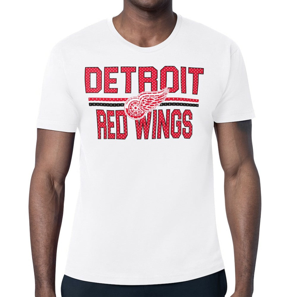 NHL Detroit Red Wings Starter Mesh Look Team Name T-Shirt - White