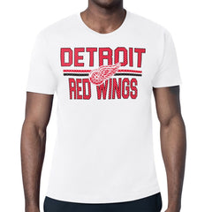 NHL Detroit Red Wings Starter Mesh Look Team Name T-Shirt - White