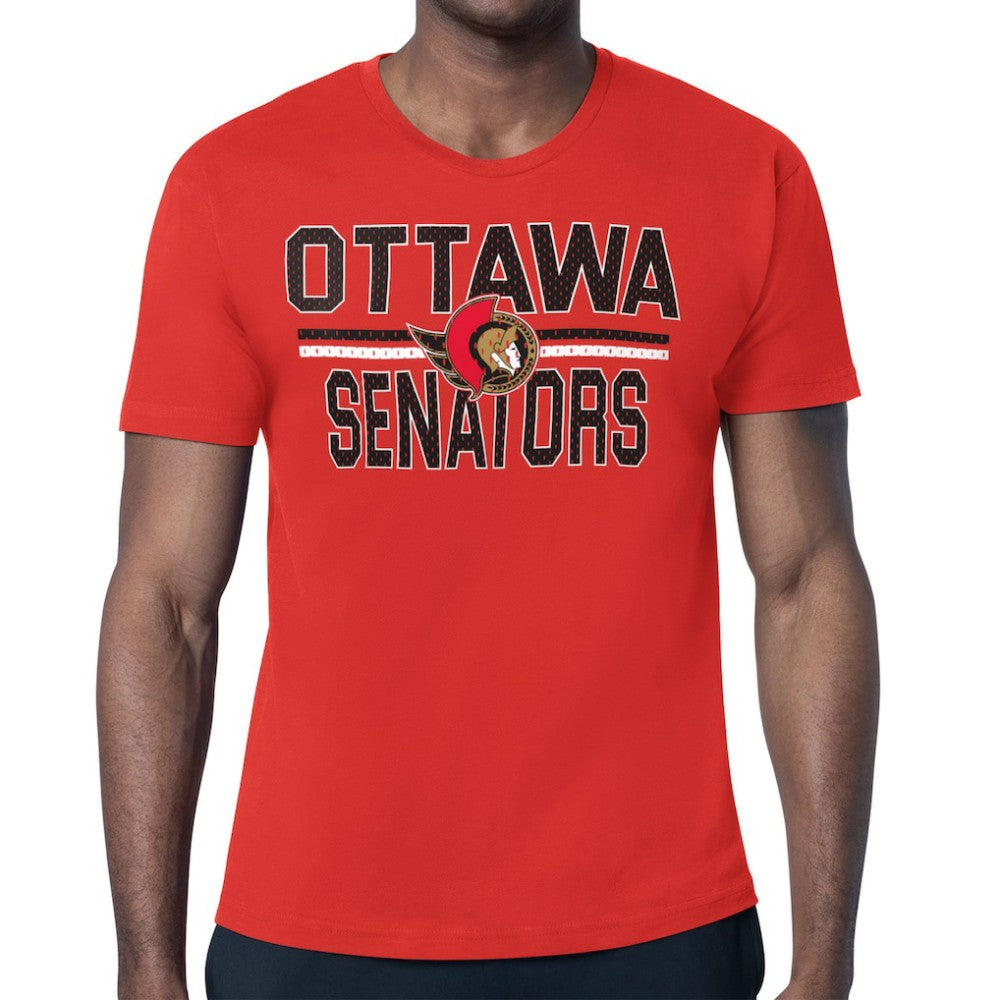 NHL Ottawa Senators Starter Mesh Look Team Name T-Shirt - Red